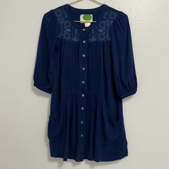 Anthropologie Dresses & Skirts - Anthropologie Dubois Embroidered Pleated Tunic Dress